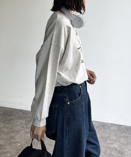 CPCM(シーピーシーエム)の「サガラ刺繍ロングスリーブT(Tシャツ/カットソー・レディース・アイボリー/ネイビー/ホワイト/ブラック・FREE)」の22枚目の写真