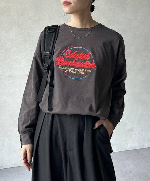CPCM(シーピーシーエム)の「サガラ刺繍ロングスリーブT(Tシャツ/カットソー・レディース・アイボリー/ネイビー/ホワイト/ブラック・FREE)」の20枚目の写真