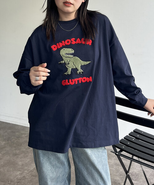 CPCM(シーピーシーエム)の「サガラ刺繍ロングスリーブT(Tシャツ/カットソー・レディース・アイボリー/ネイビー/ホワイト/ブラック・FREE)」の15枚目の写真