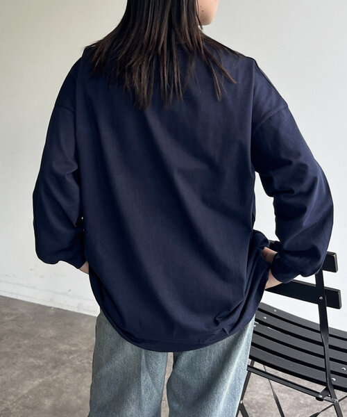 CPCM(シーピーシーエム)の「サガラ刺繍ロングスリーブT(Tシャツ/カットソー・レディース・アイボリー/ネイビー/ホワイト/ブラック・FREE)」の13枚目の写真