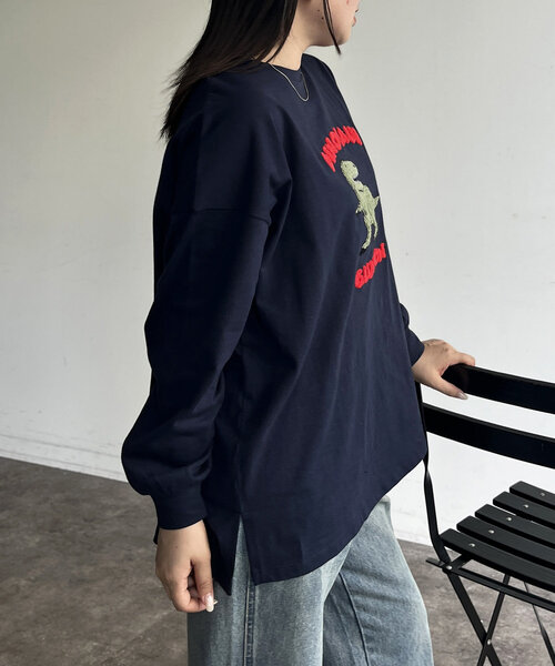 CPCM(シーピーシーエム)の「サガラ刺繍ロングスリーブT(Tシャツ/カットソー・レディース・アイボリー/ネイビー/ホワイト/ブラック・FREE)」の12枚目の写真