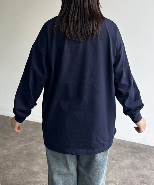 CPCM(シーピーシーエム)の「サガラ刺繍ロングスリーブT(Tシャツ/カットソー・レディース・アイボリー/ネイビー/ホワイト/ブラック・FREE)」の11枚目の写真