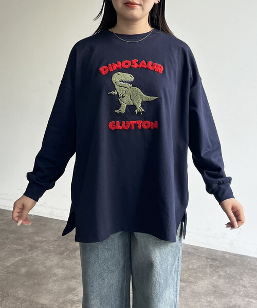 CPCM(シーピーシーエム)の「サガラ刺繍ロングスリーブT(Tシャツ/カットソー・レディース・アイボリー/ネイビー/ホワイト/ブラック・FREE)」の10枚目の写真