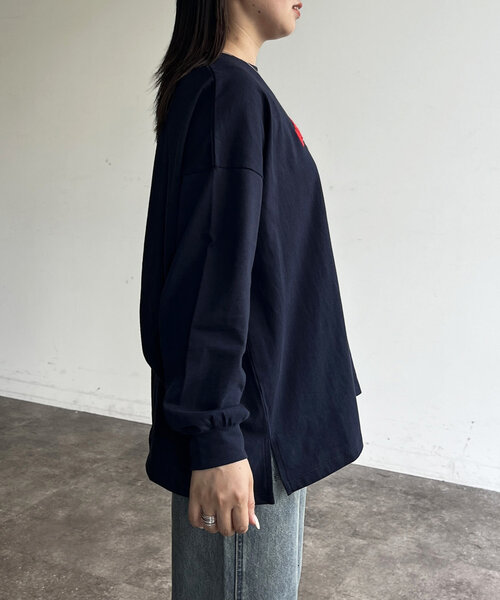 CPCM(シーピーシーエム)の「サガラ刺繍ロングスリーブT(Tシャツ/カットソー・レディース・アイボリー/ネイビー/ホワイト/ブラック・FREE)」の9枚目の写真