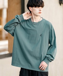 【KANGOL/カンゴール】別注コラボオーバーサイズワンポイント刺繍長袖Tシャツ/ロンT