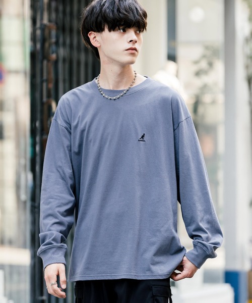 KANGOL(カンゴール)の「【KANGOL/カンゴール】別注コラボオーバーサイズワンポイント刺繍長袖Tシャツ/ロンT(Tシャツ/カットソー・メンズ・ブルー/ブラック/ブルーグリーン/ホワイト/チャコール・M/XL/L)」の13枚目の写真