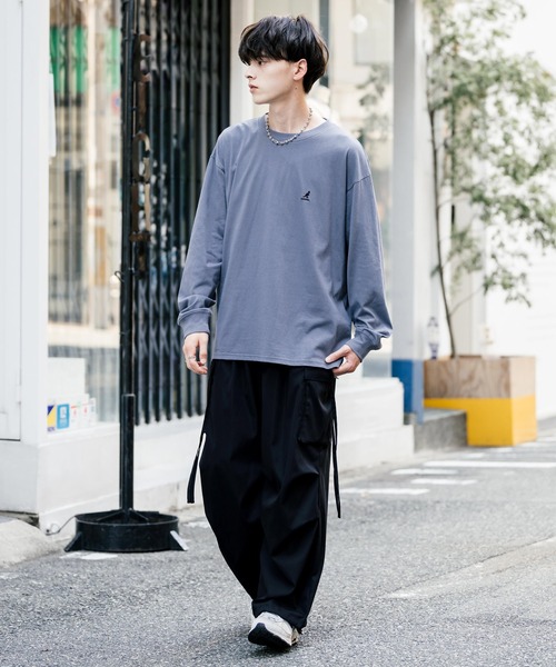 KANGOL(カンゴール)の「【KANGOL/カンゴール】別注コラボオーバーサイズワンポイント刺繍長袖Tシャツ/ロンT(Tシャツ/カットソー・メンズ・ブルー/ブラック/ブルーグリーン/ホワイト/チャコール・M/XL/L)」の15枚目の写真