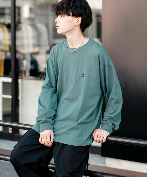 KANGOL(カンゴール)の「【KANGOL/カンゴール】別注コラボオーバーサイズワンポイント刺繍長袖Tシャツ/ロンT(Tシャツ/カットソー・メンズ・ブルー/ブラック/ブルーグリーン/ホワイト/チャコール・M/XL/L)」の17枚目の写真