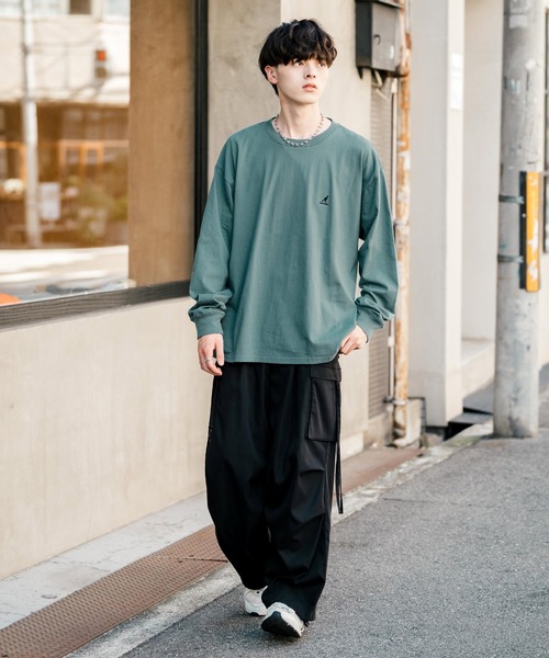 KANGOL(カンゴール)の「【KANGOL/カンゴール】別注コラボオーバーサイズワンポイント刺繍長袖Tシャツ/ロンT(Tシャツ/カットソー・メンズ・ブルー/ブラック/ブルーグリーン/ホワイト/チャコール・M/XL/L)」の19枚目の写真