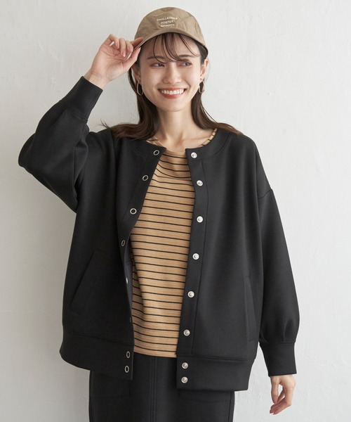 ikka(イッカ)の「【洗濯機で洗える】GOKU楽ダンボールカーディガン(カーディガン/ボレロ・レディース・レッド/ベージュ/ブラック/モカ・M/L/S)」の2枚目の写真