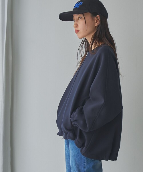 RONEL(ロネル)の「ダブルジャージーノーカラージャケット(ブルゾン・レディース・ブラック/ネイビー/ナチュラル・S/M/L)」の16枚目の写真