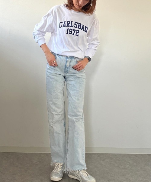 Ocean Pacific(オーシャンパシフィック)の「【OP/オーピー】【限定商品】レディースカレッジロゴロングTシャツ(Tシャツ/カットソー・レディース・ホワイト/チャコールグレー/ベージュ/ヘザーグレー・LARGE/MEDIUM/SMALL/X-LARGE)」の19枚目の写真