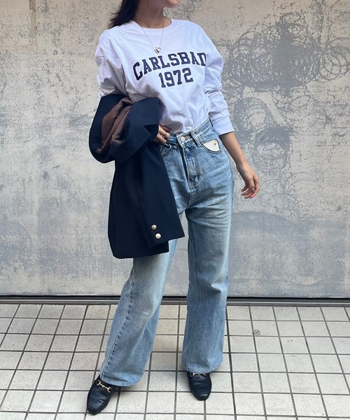 Ocean Pacific(オーシャンパシフィック)の「【OP/オーピー】【限定商品】レディースカレッジロゴロングTシャツ(Tシャツ/カットソー・レディース・ホワイト/チャコールグレー/ベージュ/ヘザーグレー・LARGE/MEDIUM/SMALL/X-LARGE)」の12枚目の写真