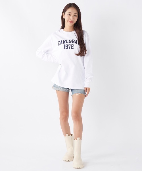 Ocean Pacific(オーシャンパシフィック)の「【OP/オーピー】【限定商品】レディースカレッジロゴロングTシャツ(Tシャツ/カットソー・レディース・ホワイト/チャコールグレー/ベージュ/ヘザーグレー・LARGE/MEDIUM/SMALL/X-LARGE)」の20枚目の写真