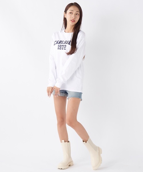 Ocean Pacific(オーシャンパシフィック)の「【OP/オーピー】【限定商品】レディースカレッジロゴロングTシャツ(Tシャツ/カットソー・レディース・ホワイト/チャコールグレー/ベージュ/ヘザーグレー・LARGE/MEDIUM/SMALL/X-LARGE)」の21枚目の写真
