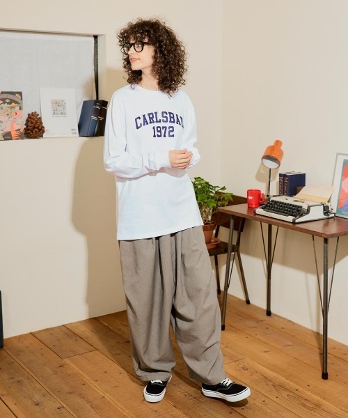 Ocean Pacific(オーシャンパシフィック)の「【OP/オーピー】【限定商品】レディースカレッジロゴロングTシャツ(Tシャツ/カットソー・レディース・ホワイト/チャコールグレー/ベージュ/ヘザーグレー・LARGE/MEDIUM/SMALL/X-LARGE)」の6枚目の写真
