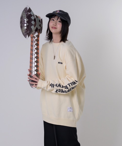 EFFECTEN（エフェクテン）の「【EFFECTEN】Scramble Stone Wash Sweat（スウェット・メンズ・ネイビー/ナチュラル/バーガンディー・FREE）」の2枚目の写真