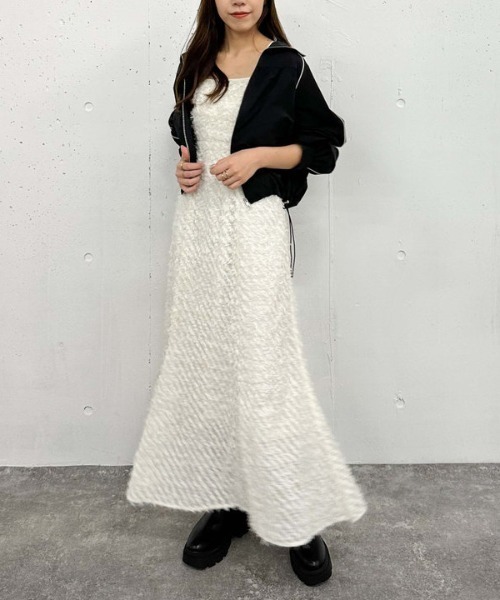 archives(アルシーヴ)の「フリンジJQキャミワンピース(ワンピース・レディース・オフホワイト/ブラック・MEDIUM)」の4枚目の写真