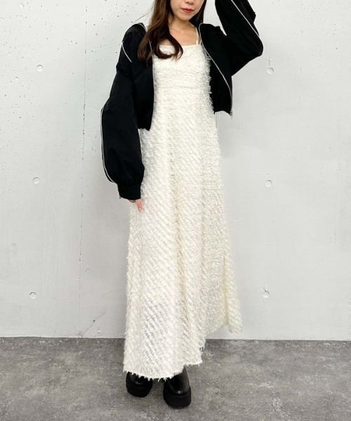 archives(アルシーヴ)の「フリンジJQキャミワンピース(ワンピース・レディース・オフホワイト/ブラック・MEDIUM)」の7枚目の写真