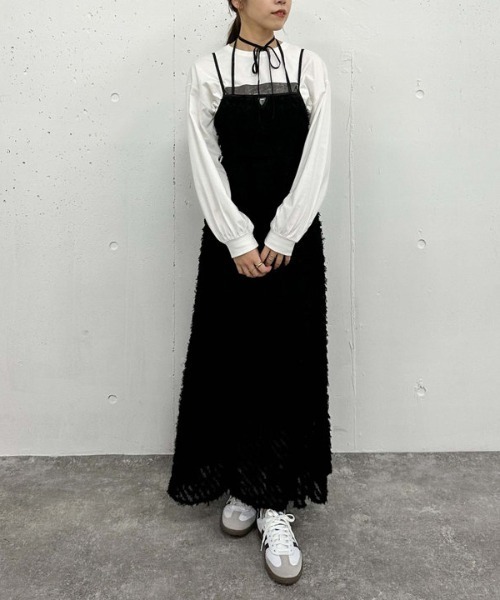 archives(アルシーヴ)の「フリンジJQキャミワンピース(ワンピース・レディース・オフホワイト/ブラック・MEDIUM)」の12枚目の写真