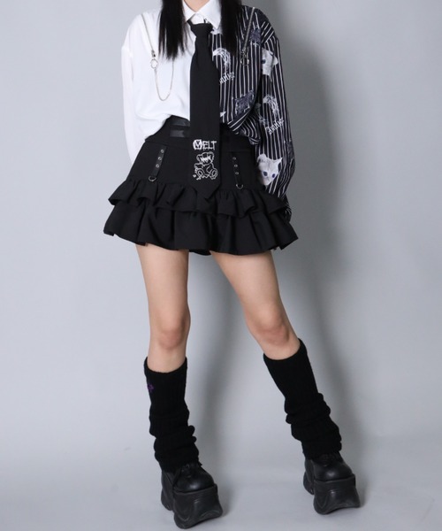 Amilige（アミリージュ）の「MELT Bear刺繍ネクタイ（ネクタイ・レディース・ブラック・FREE）」の2枚目の写真