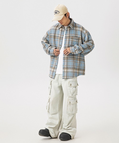 Ressaca（レサーカ）の「オーバーサイズヴィンテージライクチェック柄シャツ（シャツ/ブラウス・メンズ・ブルー/ブラック/レッド・XL/L/M）」の12枚目の写真