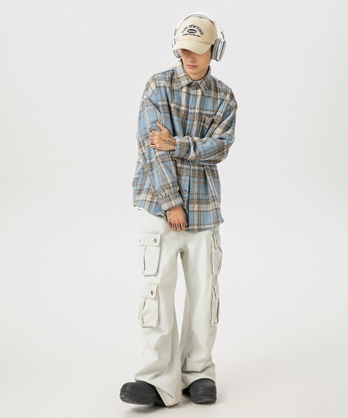 Ressaca（レサーカ）の「オーバーサイズヴィンテージライクチェック柄シャツ（シャツ/ブラウス・メンズ・ブルー/ブラック/レッド・XL/L/M）」の13枚目の写真