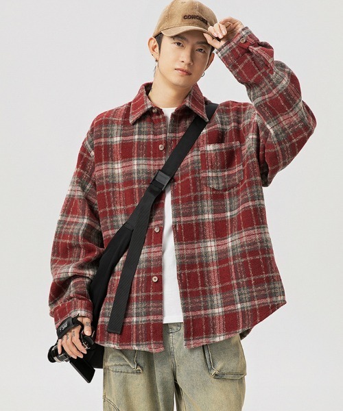 Ressaca（レサーカ）の「オーバーサイズヴィンテージライクチェック柄シャツ（シャツ/ブラウス・メンズ・ブルー/ブラック/レッド・XL/L/M）」の14枚目の写真