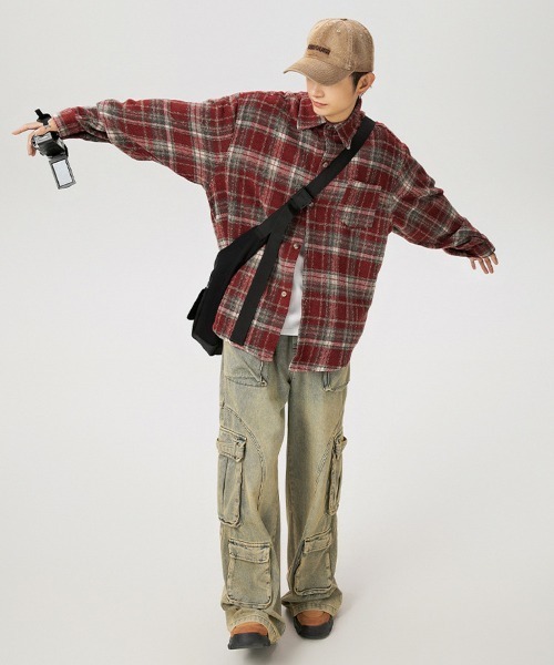 Ressaca（レサーカ）の「オーバーサイズヴィンテージライクチェック柄シャツ（シャツ/ブラウス・メンズ・ブルー/ブラック/レッド・XL/L/M）」の16枚目の写真