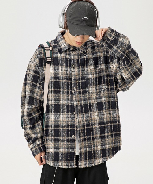 Ressaca（レサーカ）の「オーバーサイズヴィンテージライクチェック柄シャツ（シャツ/ブラウス・メンズ・ブルー/ブラック/レッド・XL/L/M）」の5枚目の写真