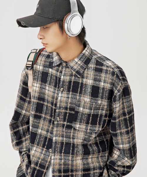 Ressaca（レサーカ）の「オーバーサイズヴィンテージライクチェック柄シャツ（シャツ/ブラウス・メンズ・ブルー/ブラック/レッド・XL/L/M）」の7枚目の写真