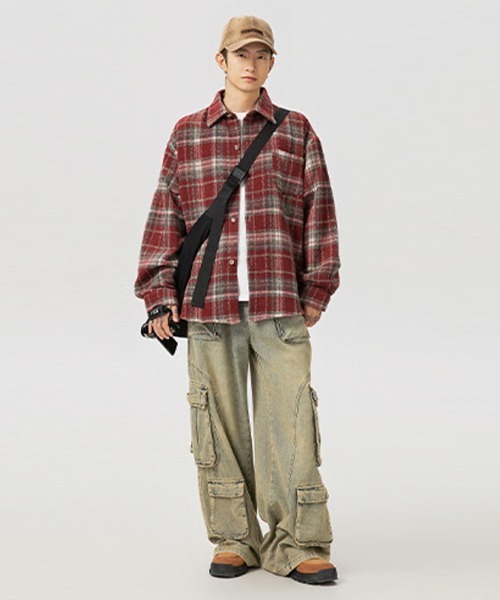 Ressaca（レサーカ）の「オーバーサイズヴィンテージライクチェック柄シャツ（シャツ/ブラウス・メンズ・ブルー/ブラック/レッド・XL/L/M）」の17枚目の写真