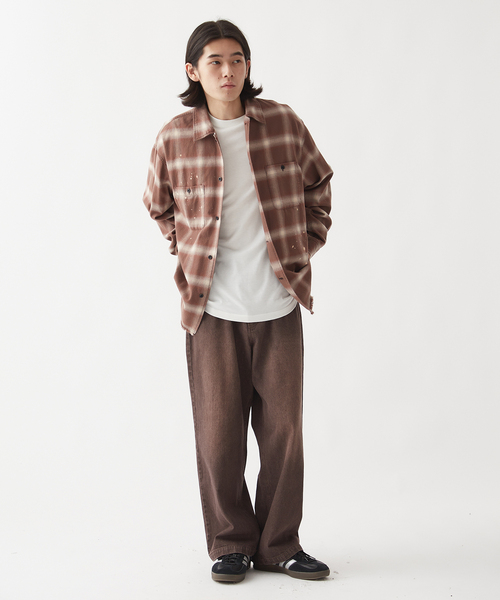 B.C STOCK(ベーセーストック)の「OMBRE DAMAGE シャツ(シャツ/ブラウス・メンズ・ブルー系その他/レッド/ブラック/ブラック系その他・LARGE/MEDIUM)」の6枚目の写真