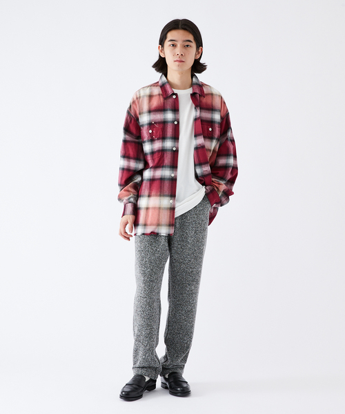 B.C STOCK(ベーセーストック)の「OMBRE DAMAGE シャツ(シャツ/ブラウス・メンズ・ブルー系その他/レッド/ブラック/ブラック系その他・LARGE/MEDIUM)」の14枚目の写真