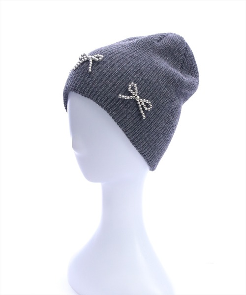 clear（クリア）の「リボンビジューニット帽[バレエコア 韓国ファッション]≪再入荷≫（ニットキャップ/ビーニー・レディース・ブラック/アイボリー/グレー・F）」の13枚目の写真