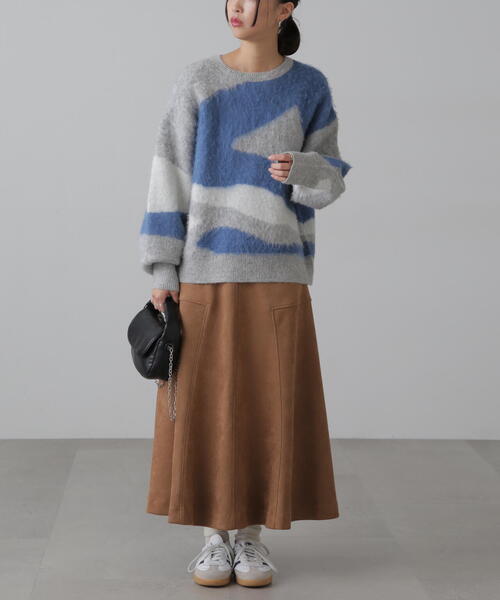 FREE'S MART（フリーズマート）の「◆起毛ニュアンス柄ニット（ニット/セーター・レディース・ブラウン/ホワイト/グレー・FREE）」の5枚目の写真