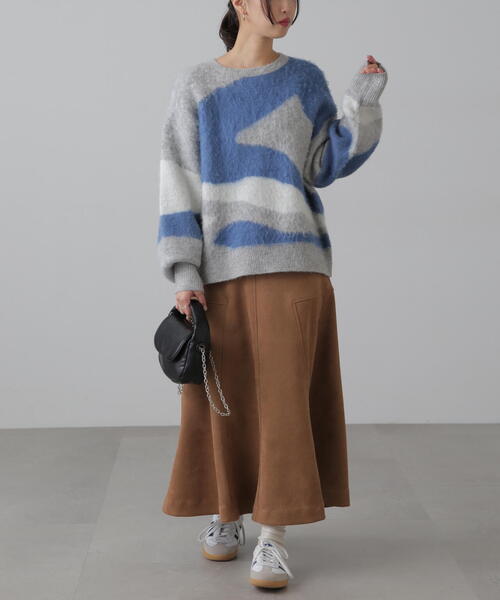 FREE'S MART（フリーズマート）の「◆起毛ニュアンス柄ニット（ニット/セーター・レディース・ブラウン/ホワイト/グレー・FREE）」の6枚目の写真