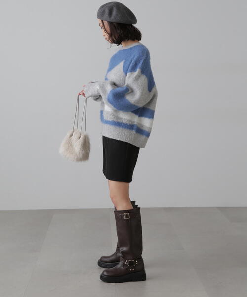 FREE'S MART（フリーズマート）の「◆起毛ニュアンス柄ニット（ニット/セーター・レディース・ブラウン/ホワイト/グレー・FREE）」の12枚目の写真