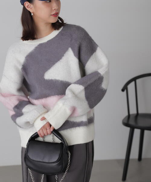 FREE'S MART（フリーズマート）の「◆起毛ニュアンス柄ニット（ニット/セーター・レディース・ブラウン/ホワイト/グレー・FREE）」の16枚目の写真