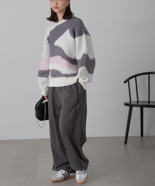 FREE'S MART（フリーズマート）の「◆起毛ニュアンス柄ニット（ニット/セーター・レディース・ブラウン/ホワイト/グレー・FREE）」の21枚目の写真