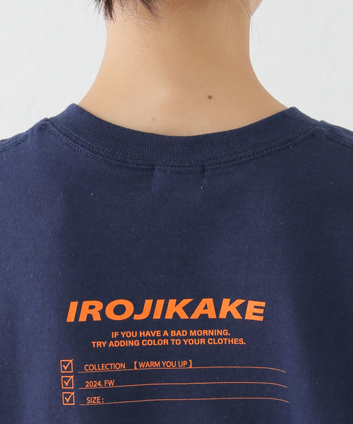 Oriens JOURNAL STANDARD(オリエンス ジャーナルスタンダード)の「【irojikake/イロジカケ】 WARM YOU UP T-shirt IG24AWTP30S/ TP30NV(Tシャツ/カットソー・レディース・ネイビー/ベージュ・MEDIUM/LARGE)」の5枚目の写真