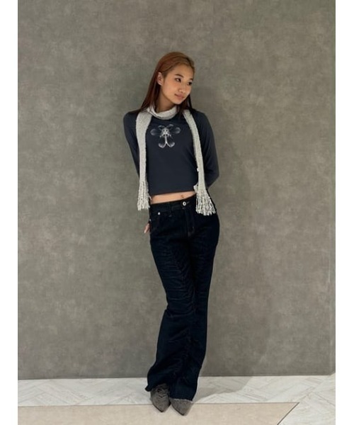 FLOWER PRINT ロングTシャツ（Tシャツ/カットソー）｜LAGUA GEM