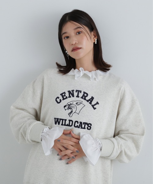 N.(N. Natural Beauty Basic)(エヌエヌナチュラルビューティーベーシック)の「ダブルフリルカラーブラウス(シャツ/ブラウス・レディース・オフホワイト/ブルー・MEDIUM)」の10枚目の写真