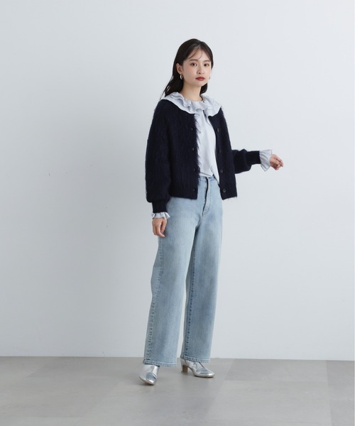 N.(N. Natural Beauty Basic)(エヌエヌナチュラルビューティーベーシック)の「ダブルフリルカラーブラウス(シャツ/ブラウス・レディース・オフホワイト/ブルー・MEDIUM)」の20枚目の写真