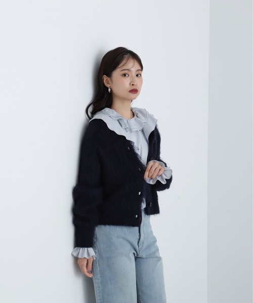 N.(N. Natural Beauty Basic)(エヌエヌナチュラルビューティーベーシック)の「ダブルフリルカラーブラウス(シャツ/ブラウス・レディース・オフホワイト/ブルー・MEDIUM)」の22枚目の写真