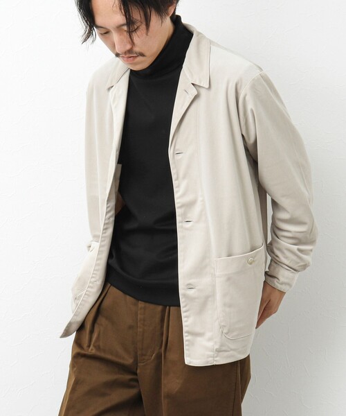 NOLLEY’S(ノーリーズ)の「【WORK ABOUT】トリコットコールカバーオールシャツ(シャツ/ブラウス・メンズ・ブラック/ネイビー/ベージュ/グレイッシュベージュ・M/L/S)」の3枚目の写真