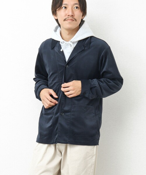 NOLLEY’S(ノーリーズ)の「【WORK ABOUT】トリコットコールカバーオールシャツ(シャツ/ブラウス・メンズ・ブラック/ネイビー/ベージュ/グレイッシュベージュ・M/L/S)」の16枚目の写真