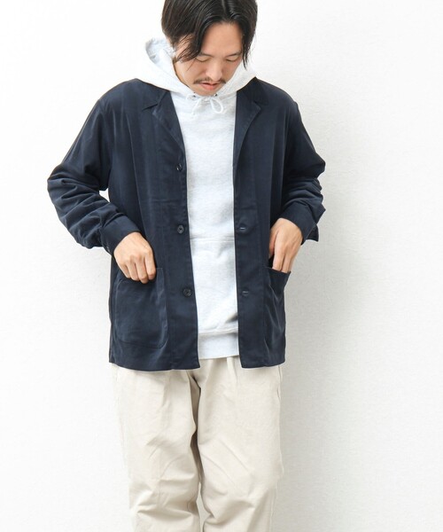 NOLLEY’S(ノーリーズ)の「【WORK ABOUT】トリコットコールカバーオールシャツ(シャツ/ブラウス・メンズ・ブラック/ネイビー/ベージュ/グレイッシュベージュ・M/L/S)」の18枚目の写真