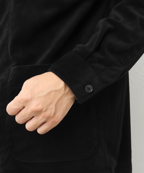 NOLLEY’S(ノーリーズ)の「【WORK ABOUT】トリコットコールカバーオールシャツ(シャツ/ブラウス・メンズ・ブラック/ネイビー/ベージュ/グレイッシュベージュ・M/L/S)」の9枚目の写真