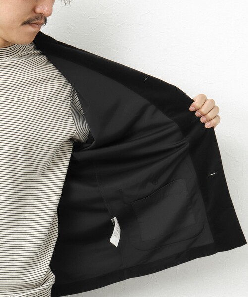 NOLLEY’S(ノーリーズ)の「【WORK ABOUT】トリコットコールカバーオールシャツ(シャツ/ブラウス・メンズ・ブラック/ネイビー/ベージュ/グレイッシュベージュ・M/L/S)」の12枚目の写真